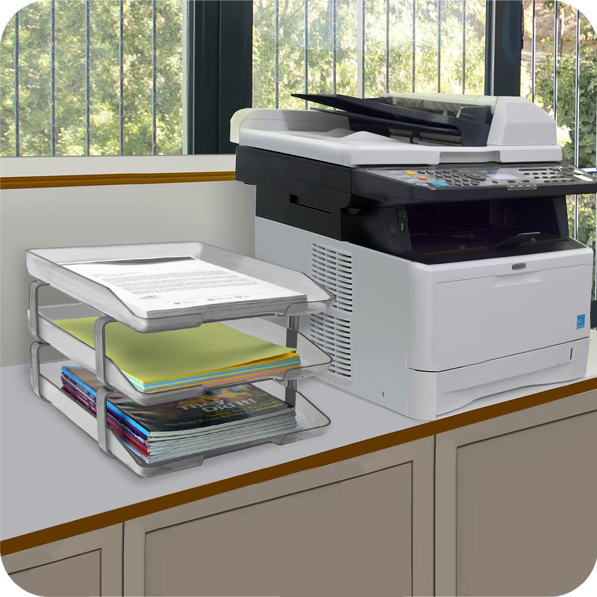 Acrimet Traditional 3 Tier Letter Tray, Front Load Design, A4 Letter Size, Desktop Organizer