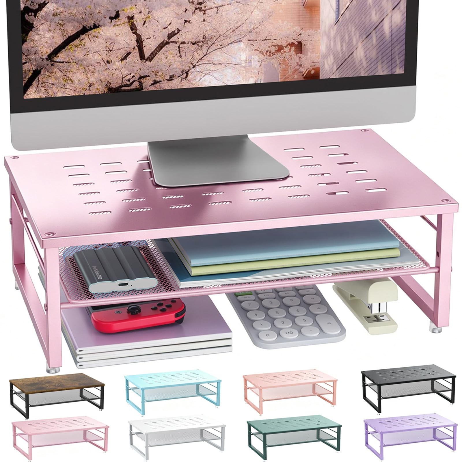 gianotter 2-Tier Metal Monitor Stand Riser