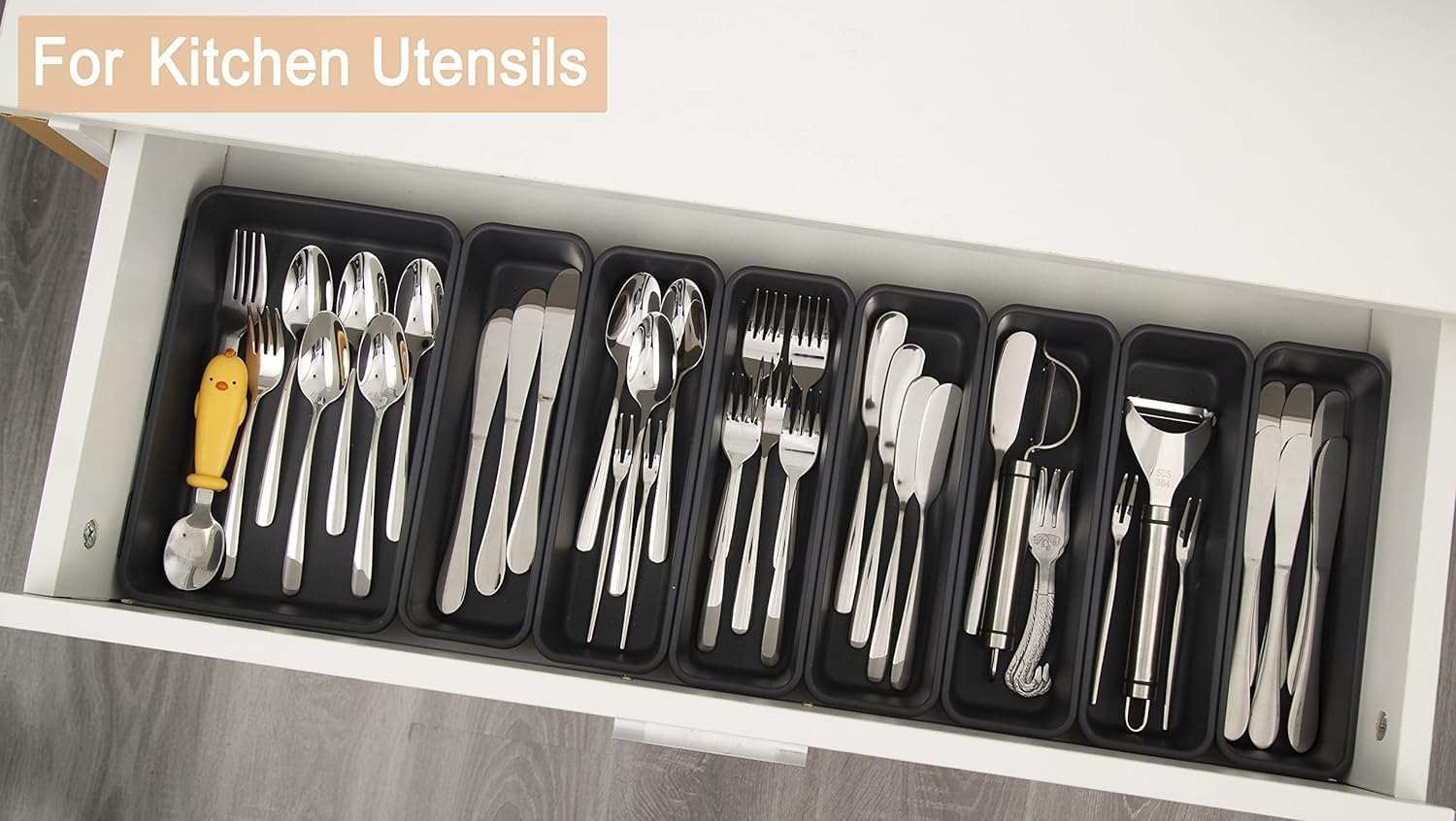 Kutesna 25PCS Interlocking Drawer Organizer, Plastic Desk Organizer Set