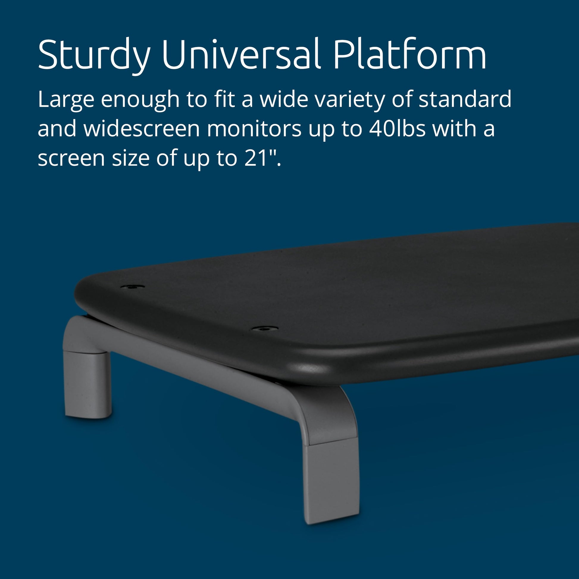 Kensington SmartFit Low Profile Monitor Stand for up to 40lbs screens, Compact Desktop Stand Riser