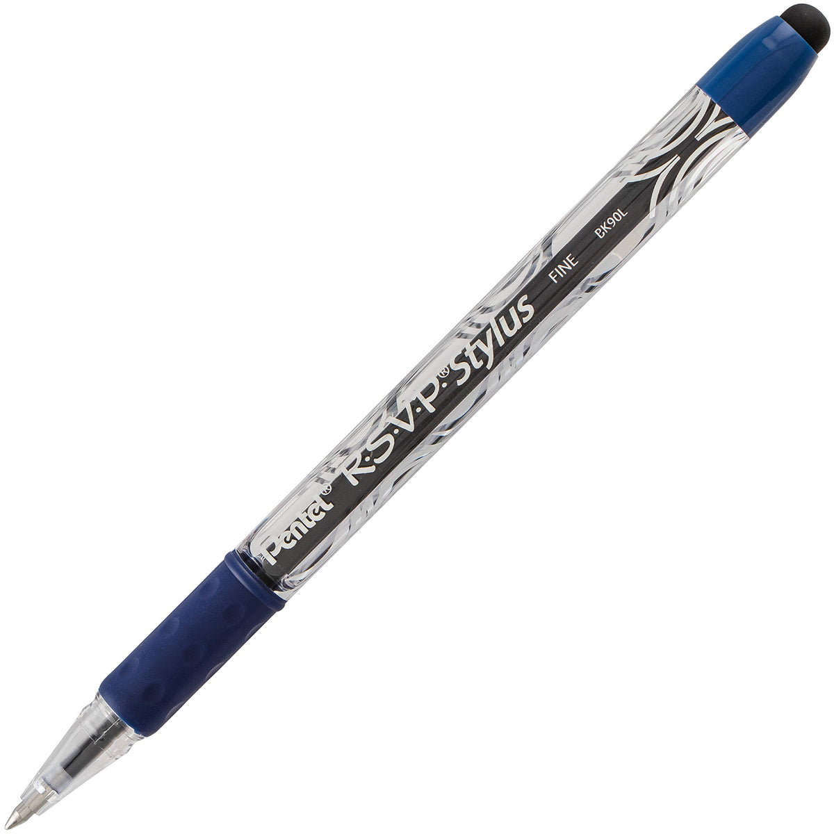 Pentel RSVP STYLUS Ballpoint Pen, Fine Line, Blue Ink (BK90L-C)