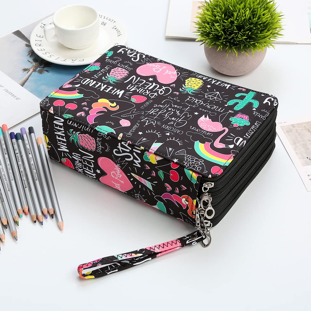 Lbxgap 184 Slots Pencil Case Organizer w/Removal Handle Strap