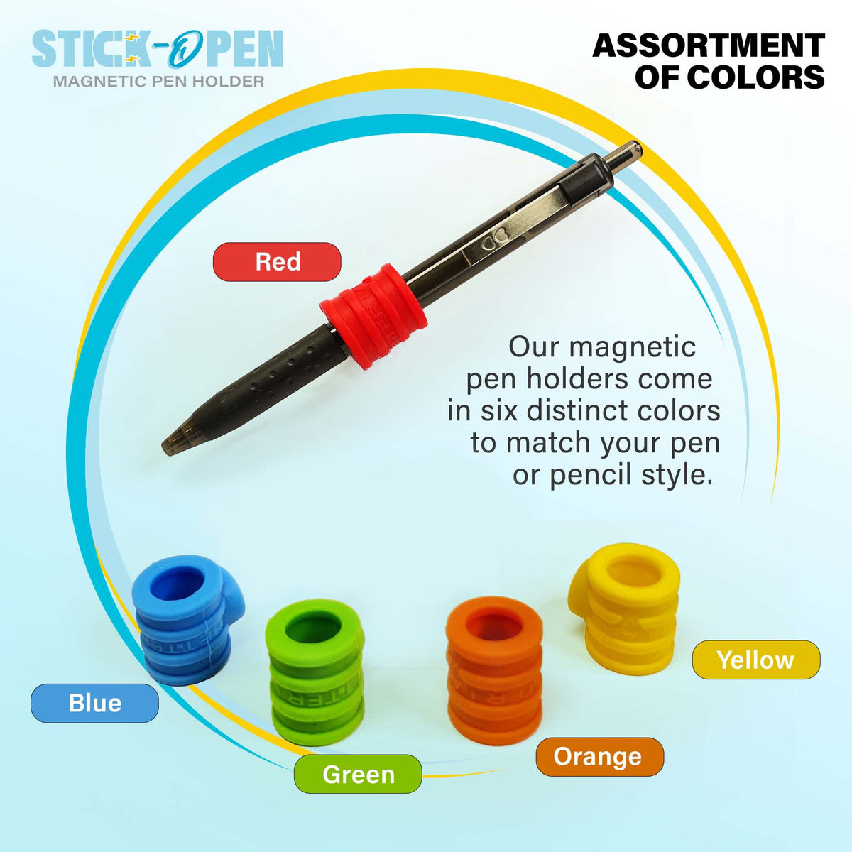 Better Labz Stick-O Pen Magnetic Pen Pencil Holder - Holds Most Pens, Pencils and Thin Markers.