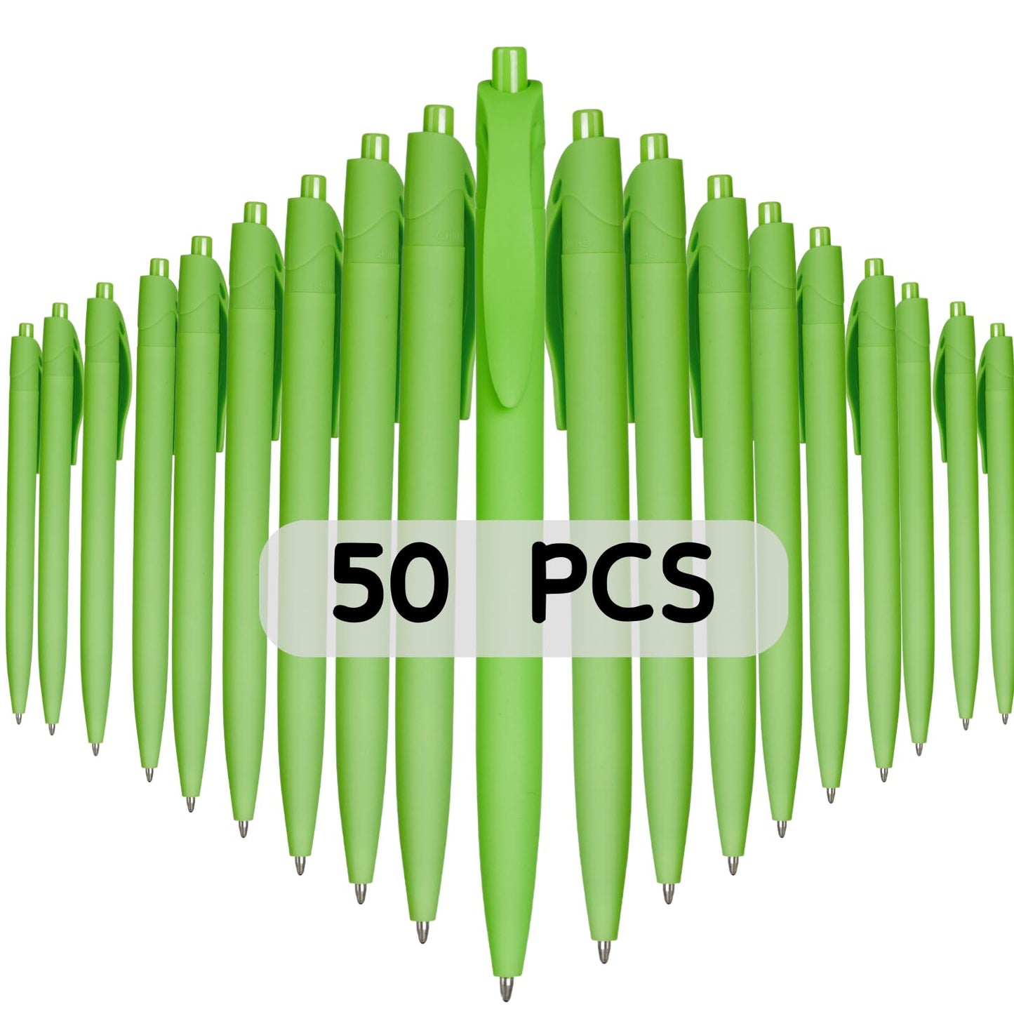 Wiaziert BallPoint Pens, 50 Pack (BLACK Ink),Bulk Pens, Light Green Barrel,Click Pens for Office