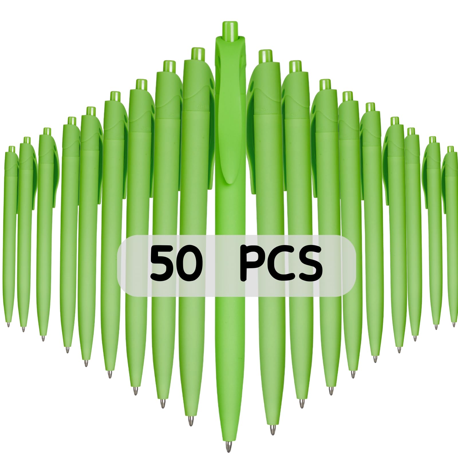 Wiaziert BallPoint Pens, 50 Pack (BLACK Ink),Bulk Pens, Light Green Barrel,Click Pens for Office