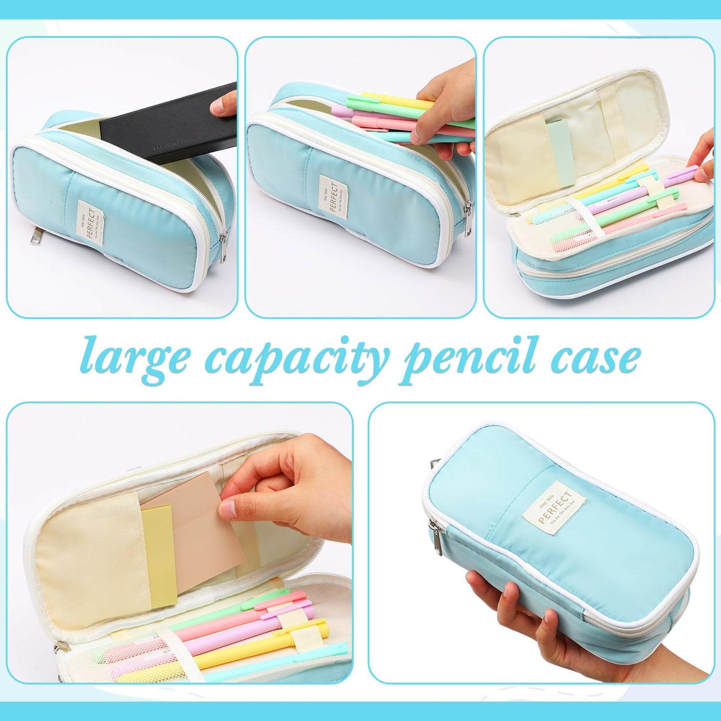 Lincia 30 Pcs Aesthetic School Supplies for Stationary Essentials, Blue