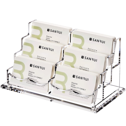 YUXUN Acrylic Business Card Holder Desk, Business Card Display Stand
