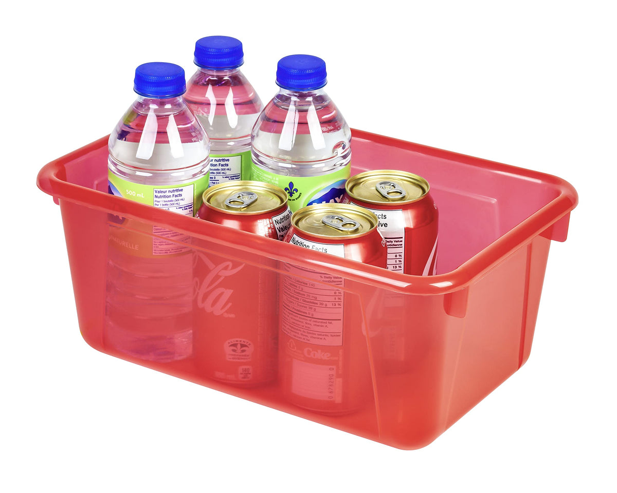 Storex Small Cubby Bins – Plastic Storage Containers for Classroom, 12.2 x 7.8 x 5.1 inches, Candy