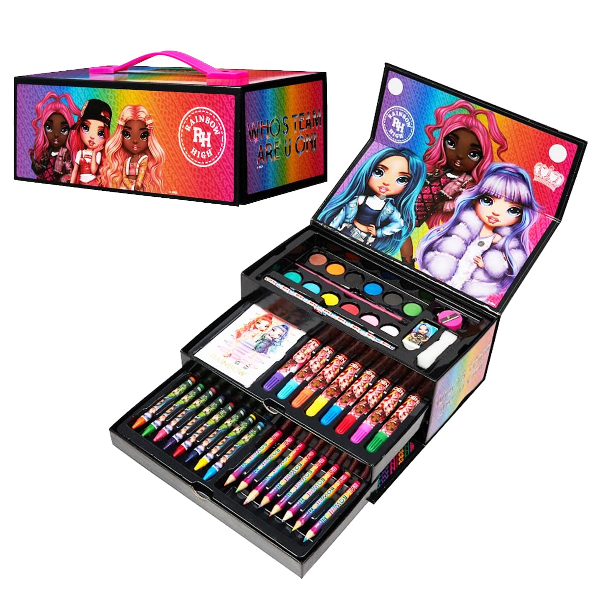 Rainbow High Colored Pencils Art Supplies Kids Drawing Kit Coloring Book Crayons Markers Drawing