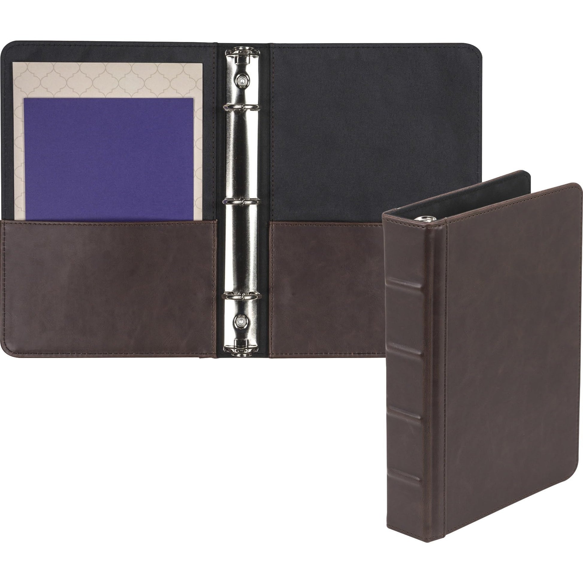 Samsill Vintage Leather Mini 3 Ring Binder 1 Inch Round Ring (Holds 200 Sheets), 5.5 x 8.5 Inch