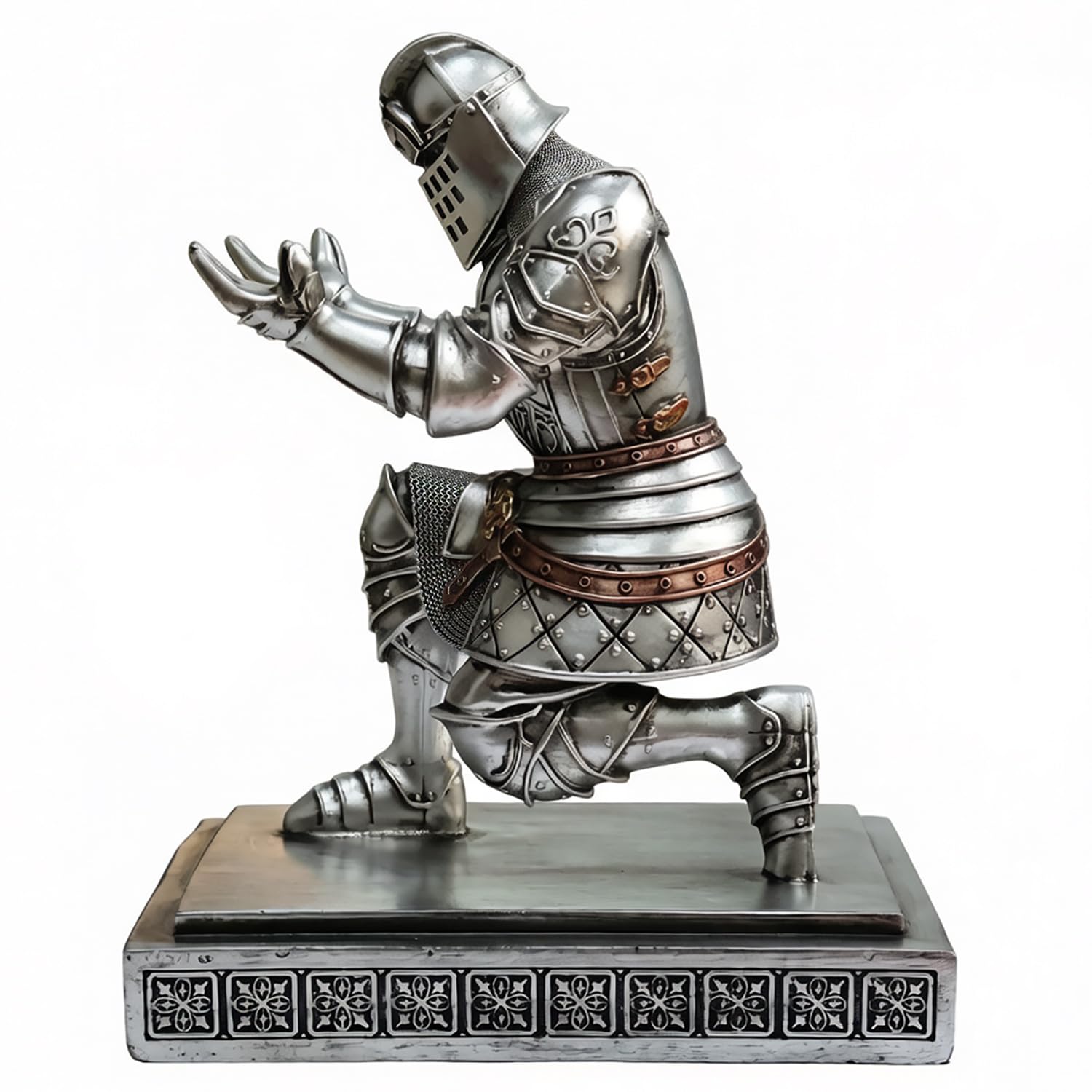 King's Guard Knight Pen Holder with a Letter Opener Desk Organizers Silver