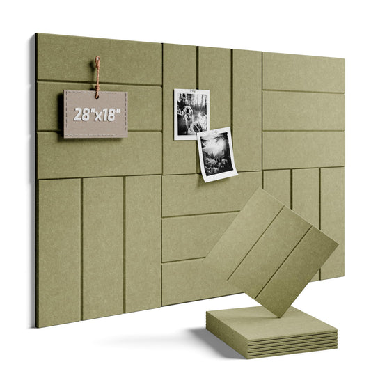 Fluxynara 28" X 18" Cork Board Alternative, Wide Stripe, Seaweed