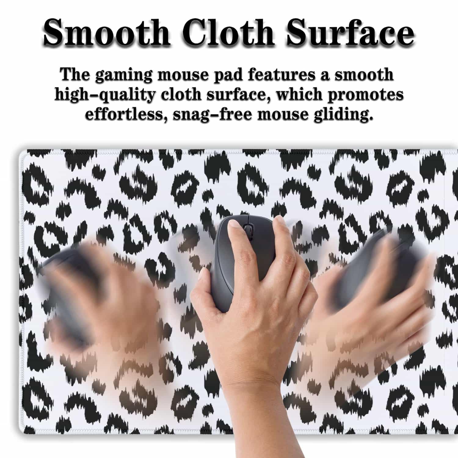 Samgula Large Gaming Mouse Pad - White and Black Desk Mats, Non-Slip Rubber Base 35.4 X 15.7 for