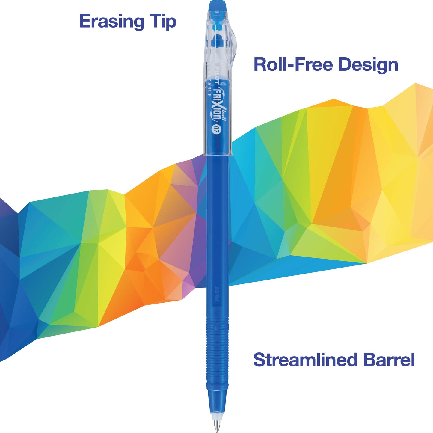 PILOT FriXion ColorSticks Erasable Gel Ink Pens, Fine Point 0.7 mm, Blue, Pack of 12, Erasable Pens