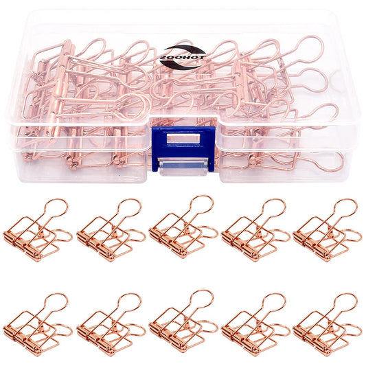 Zoohot 32mm Rose Gold Metal Binder Clips - Pack of 15