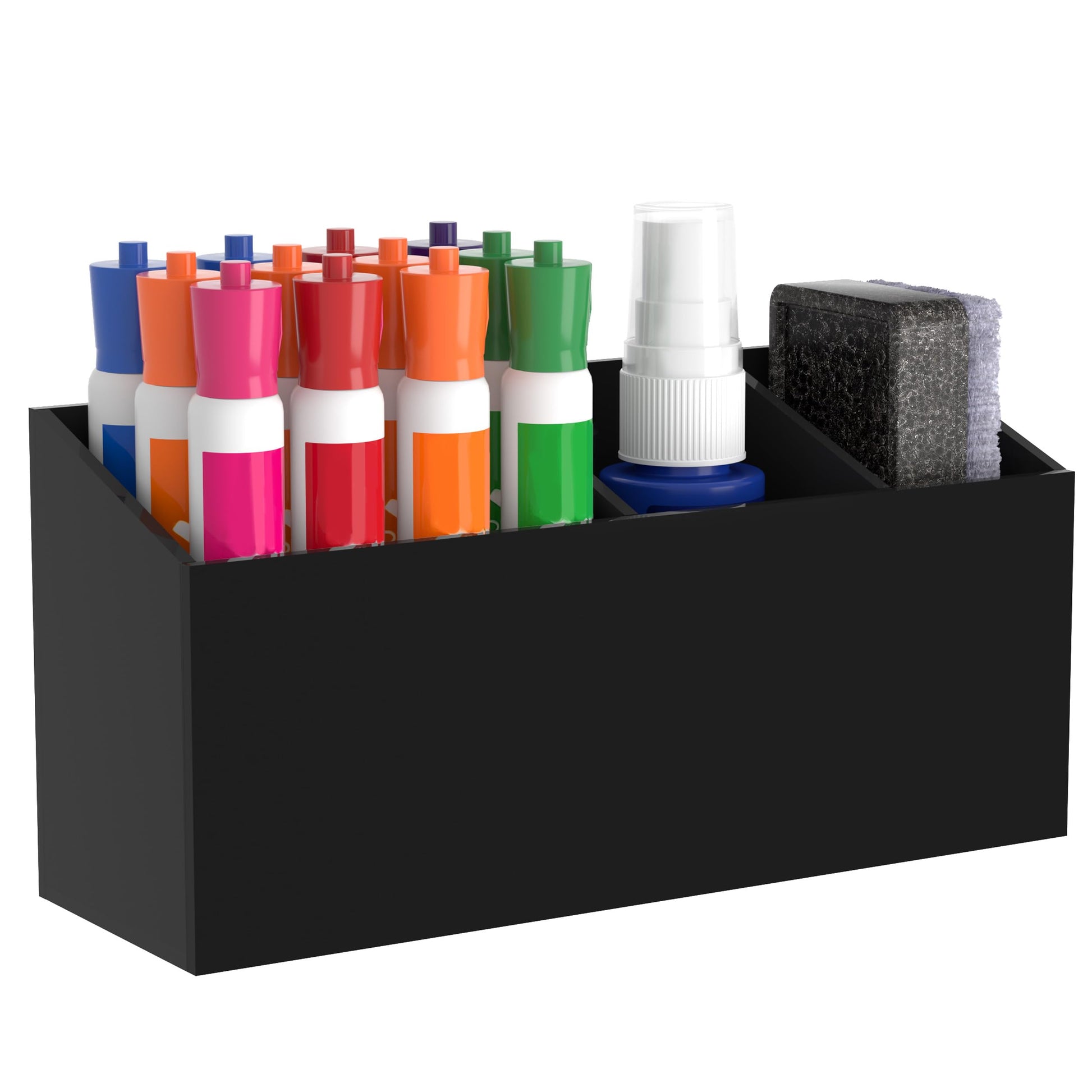 HBlife Magnetic Dry Erase Marker Holder for Whiteboard, Wall Mount, Black