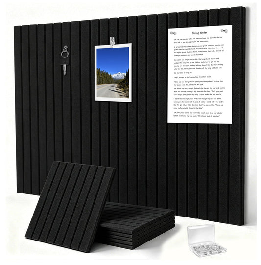 G Gamit 0.47" Thick Felt Pin Board 36"x24" Large Cork Board Alternative 6 Pack 11.81"x11.81"Felt