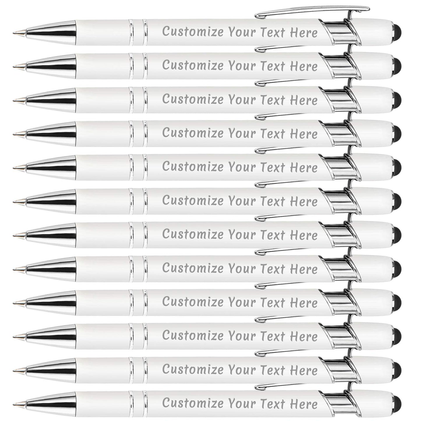 Aolun Personalised Pen,Custom Engraved Ballpoint Pen with Stylus,Soft Touch Metal,Enter Name,Logo