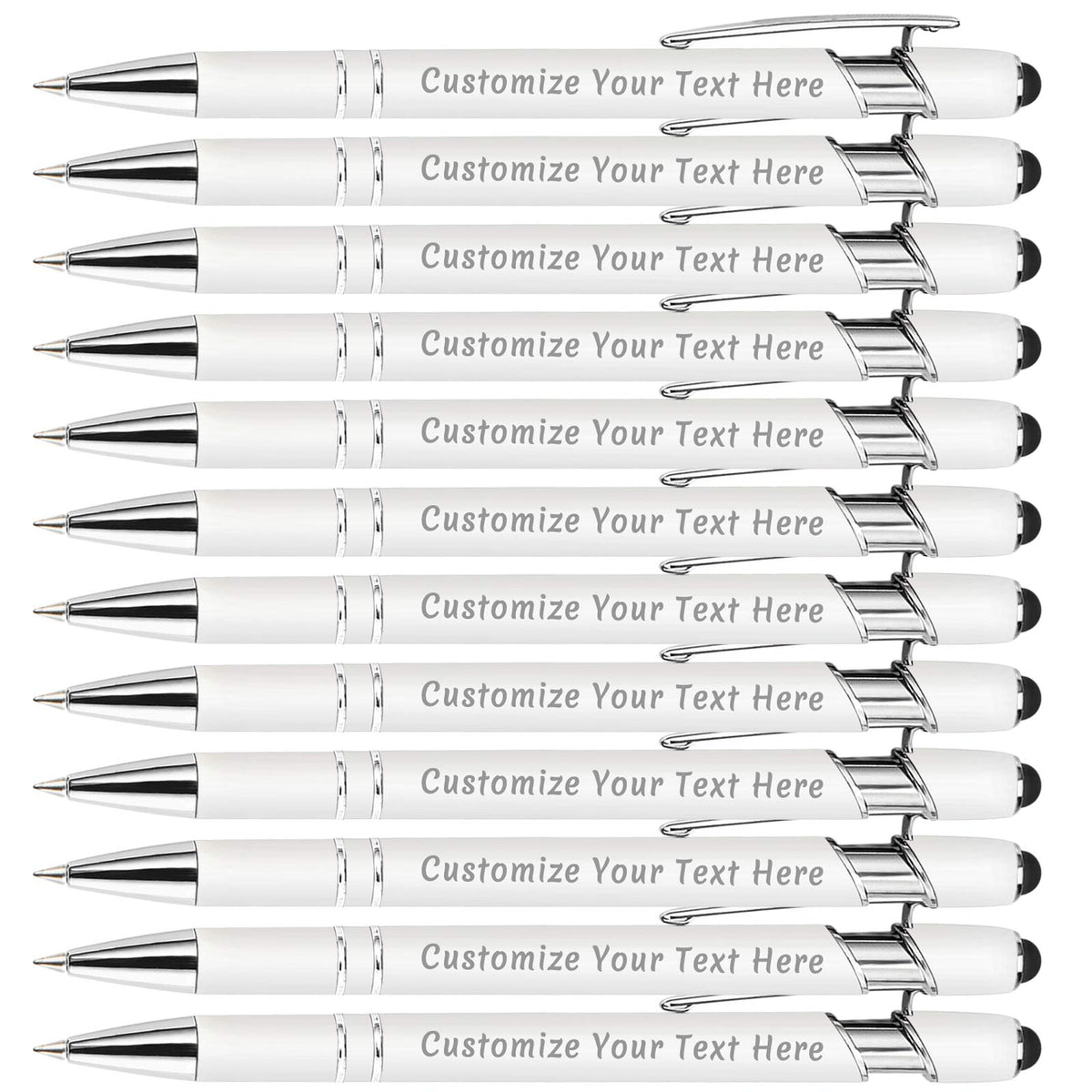 Aolun Personalised Pen,Custom Engraved Ballpoint Pen with Stylus,Soft Touch Metal,Enter Name,Logo