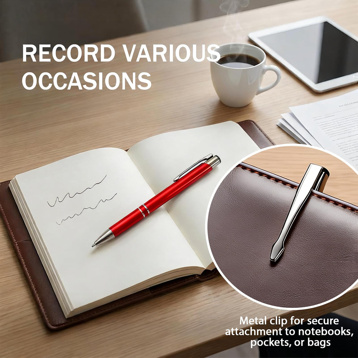 HH-STUDIO CUSTOM Logo Metal Ballpoint Pen for Office Gifts-50 Pack