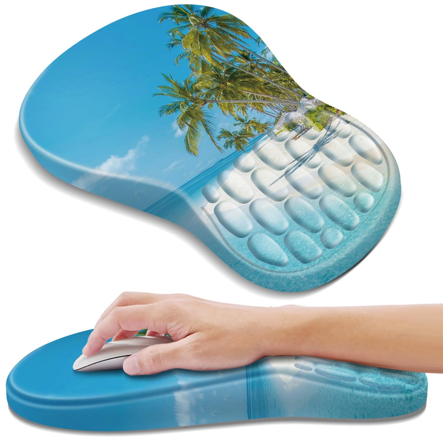 YIWEI Ergonomic Mouse Pad with Wrist Rest for Carpal Tunnel Pain Relief