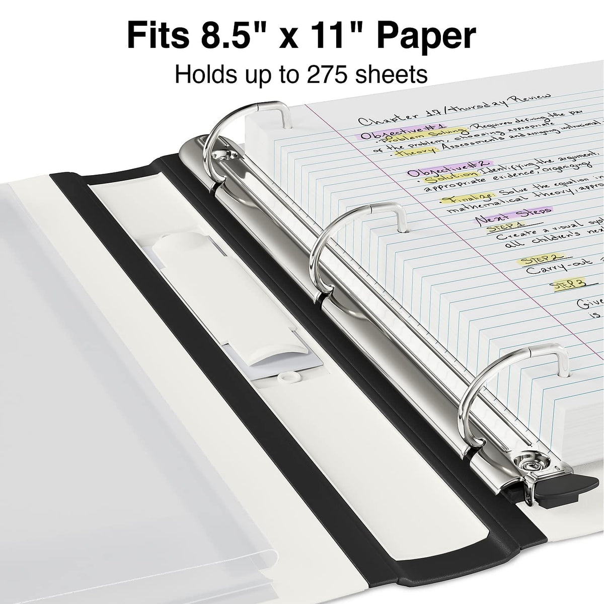 Staples Better Binder, 1 Inch D-Ring, White, 275 Sheets, 3-Pack