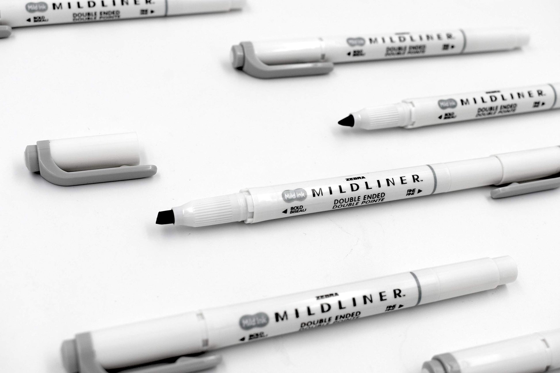 Zebra Pen MILDLINER No Bleed Highlighter, Gray Color, Dual Tip, 12-Pack