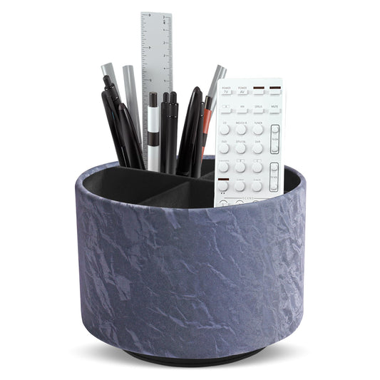 Hennaja Round Leather Art Supply Organizer,Remote Control Holder,360 Degree