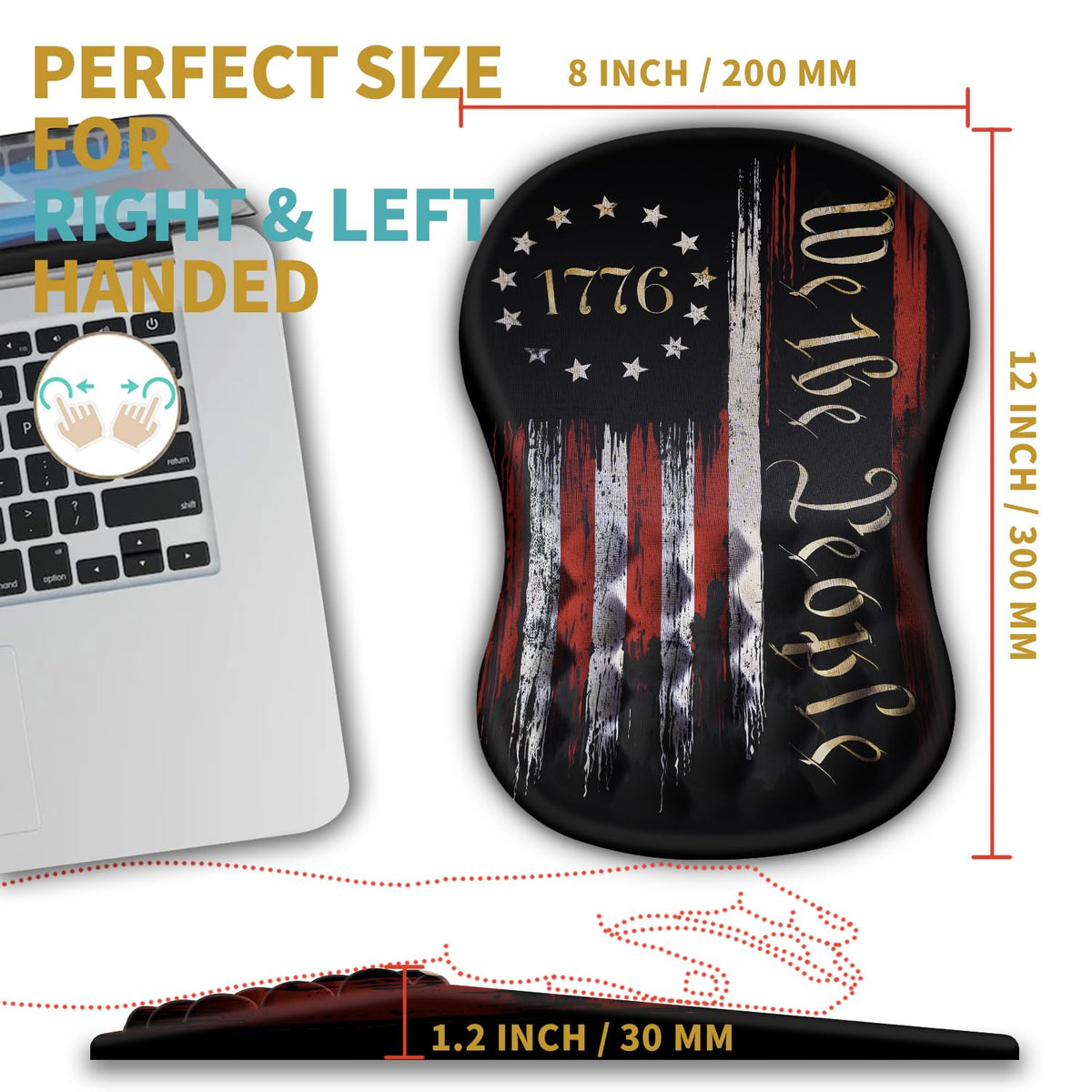 Hokafenle Ergonomic Mouse Pad Wrist Support with Massage Design, Wrist Rest Pain Relief Mousepad