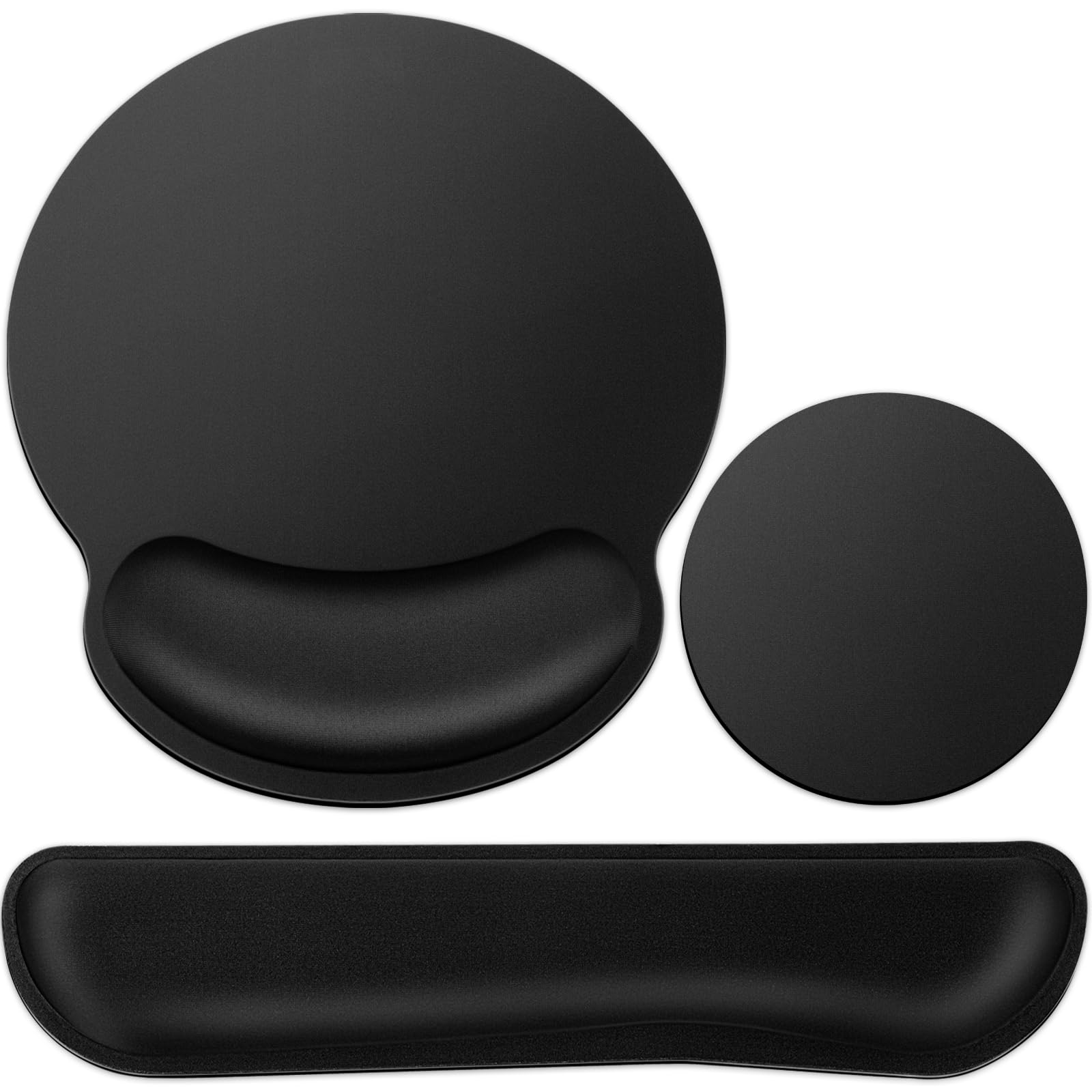 Mouse Pad Black, Ergonomic Keyboard Wrist Rest, Mouse Pad with Wrist Rest