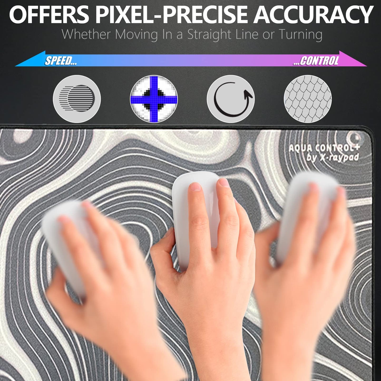 X-Raypad Aqua Control Plus ROB Gaming Mouse Pad, Ultra-High Precision Mouse Pad with Perfect Speed