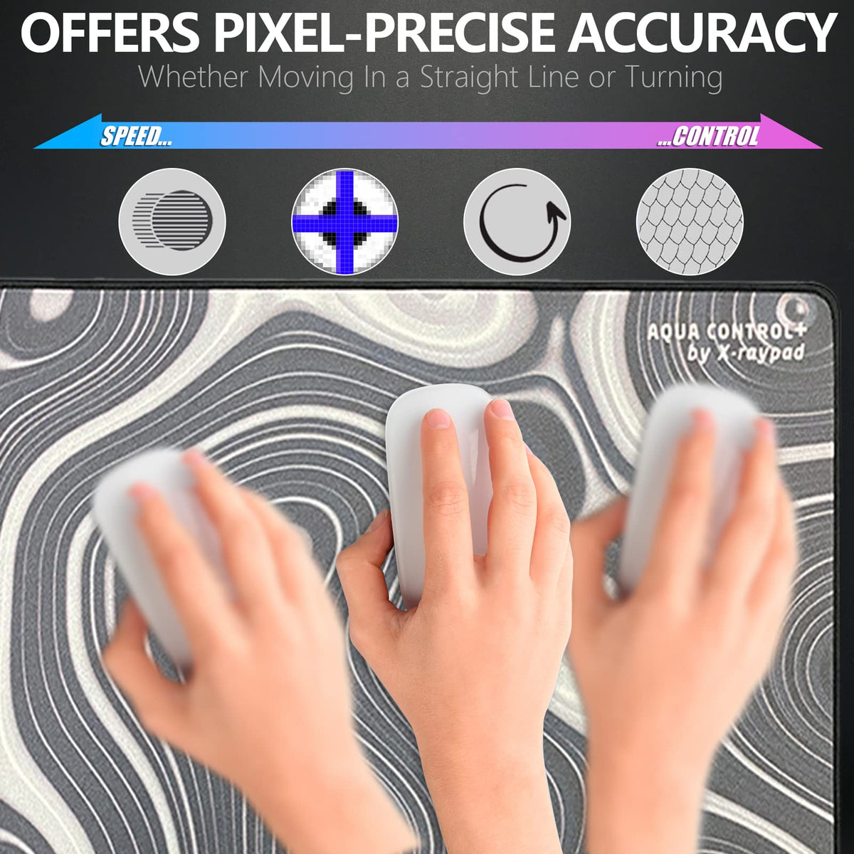X-Raypad Aqua Control Plus ROB Gaming Mouse Pad, Ultra-High Precision Mouse Pad with Perfect Speed