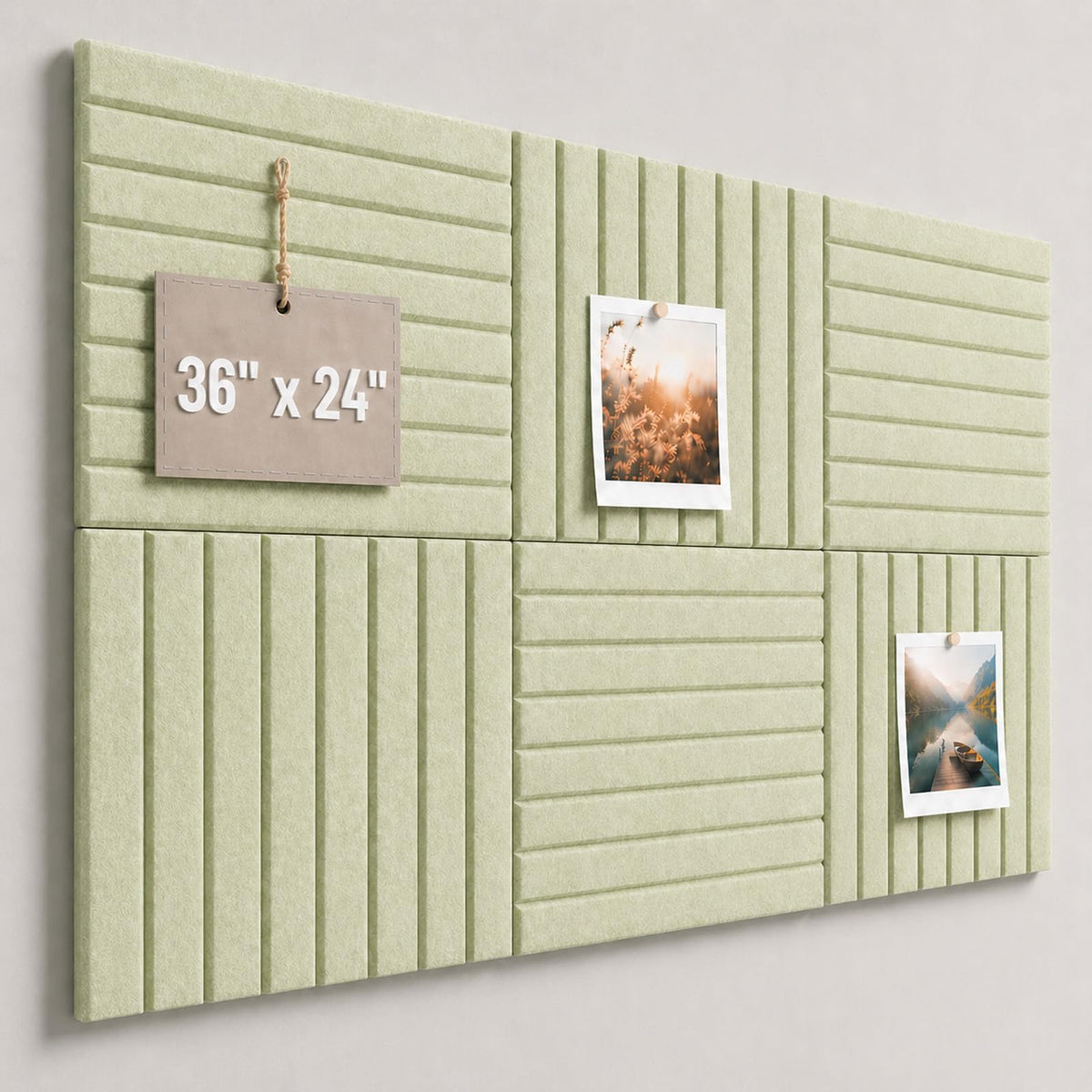 Baysola Stripe Felt Bulletin Board Tiles, Cork Board Alternative 24 x 36in