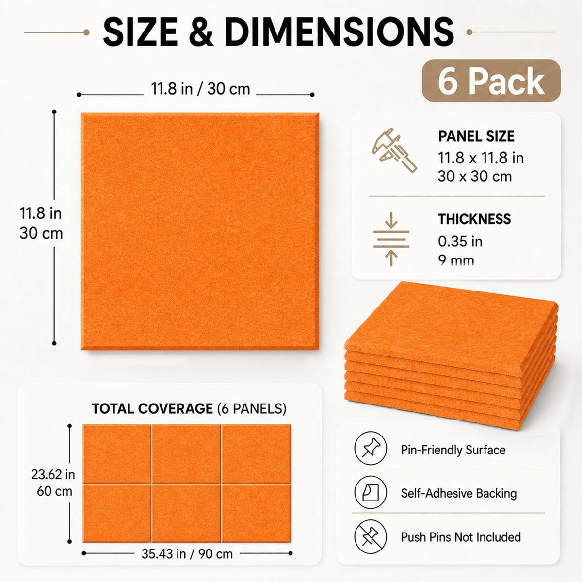 Baysola Felt Bulletin Board Tiles, Large Cork Board Alternative,24 x 36 in