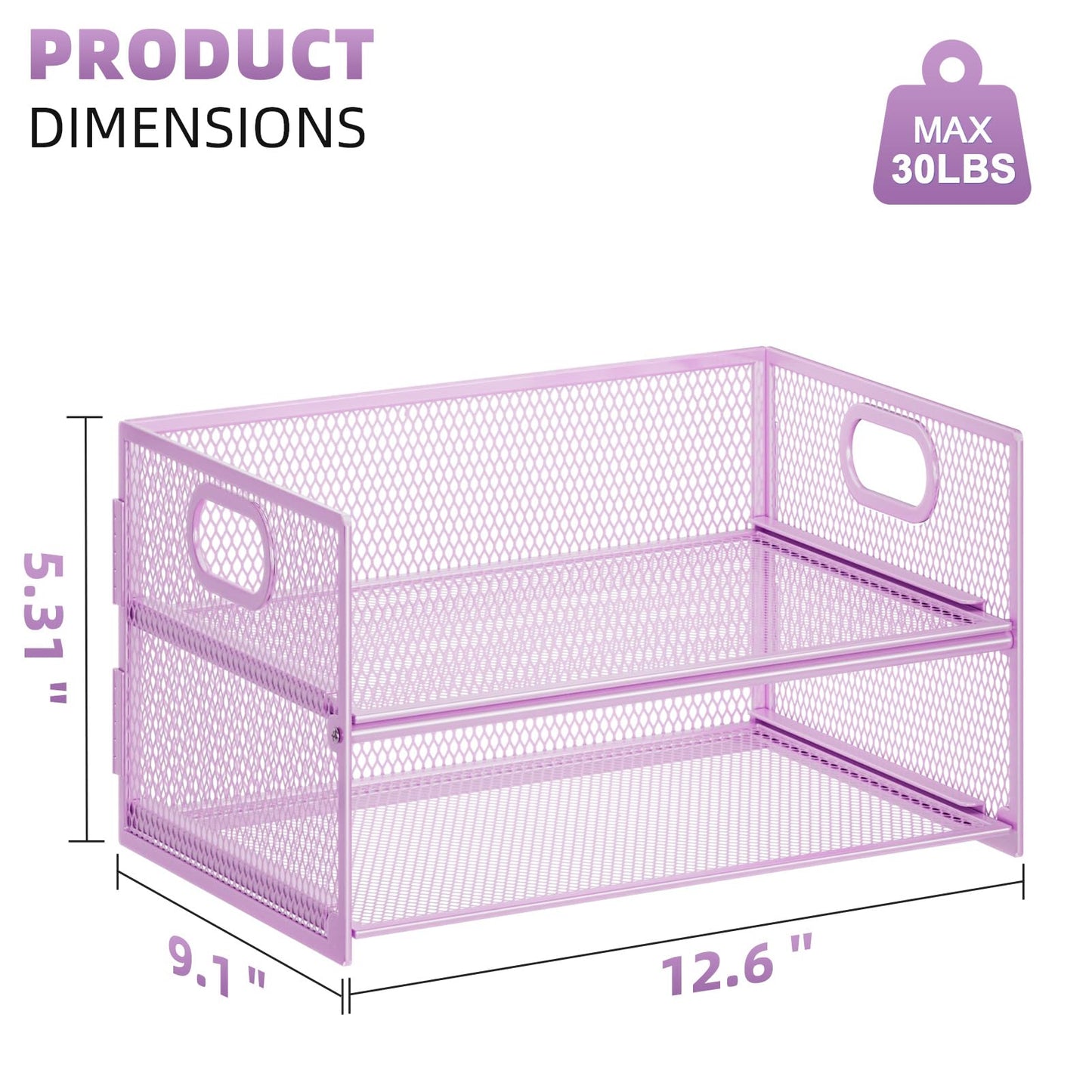 Marbrasse 2 Tier Paper Organizer Letter Tray, Mesh File Organizer with Handle, Paper Sorter Desk