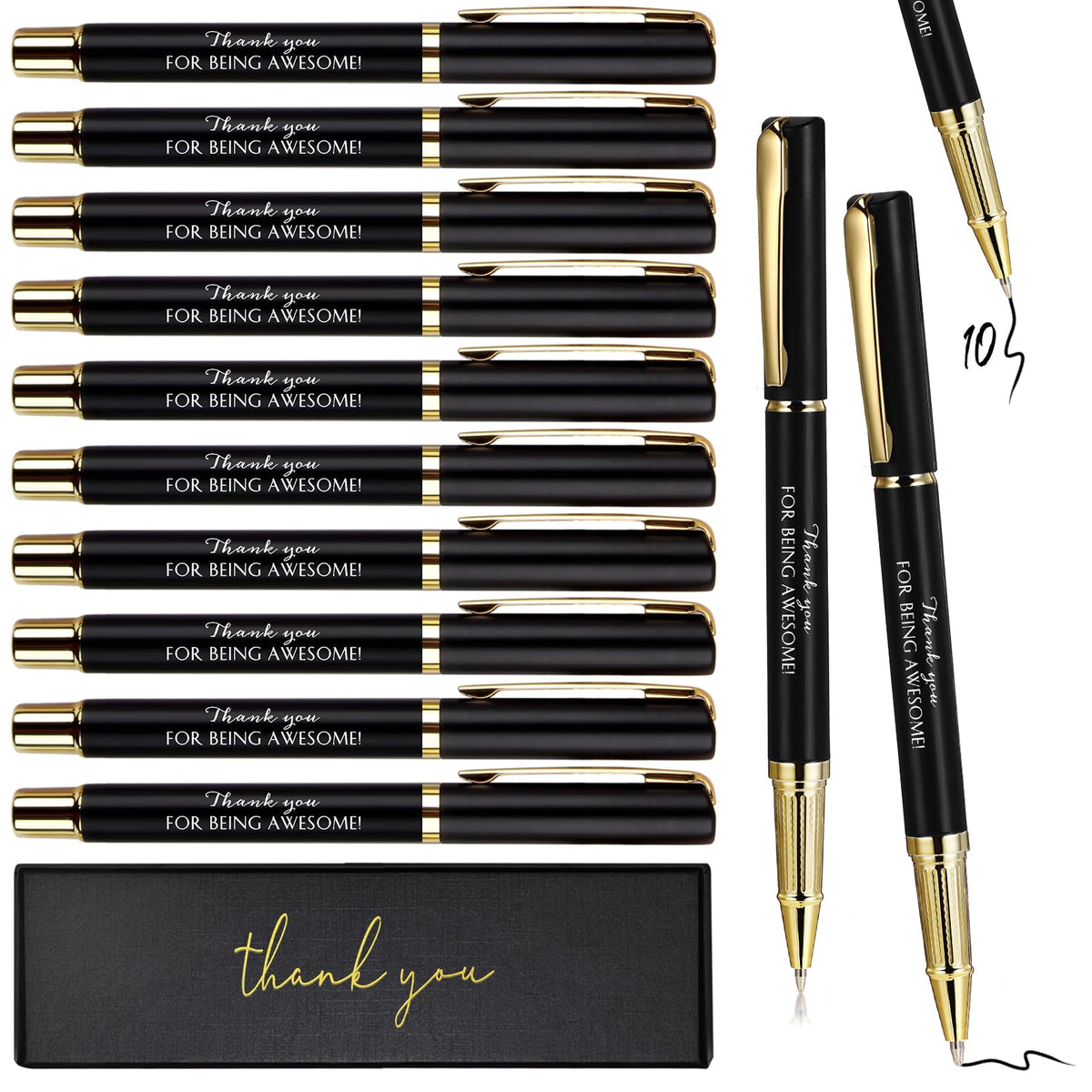 PerKoop 10 Sets Thank You Gifts, Appreciation Pens with Boxes for Men Women