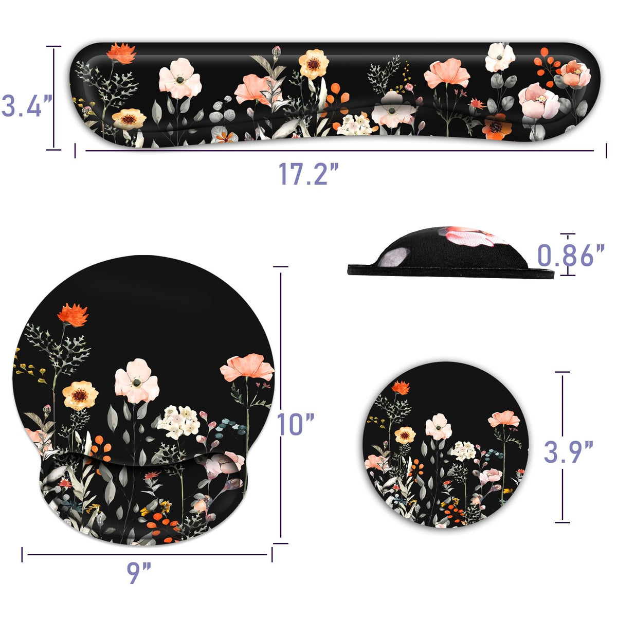Ergonomic Mouse Pad with Wrist Rest and Keyboard Wrist Rest, Mousepad