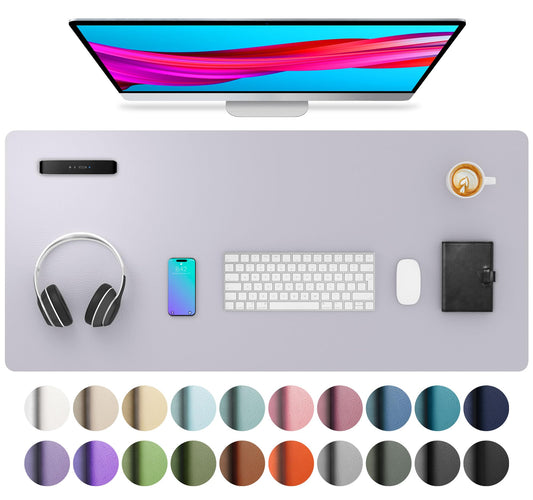 Aothia Large PU Leather Desk Pad Protector - Non-Slip Mouse Pad & Writing Mat for Office/Home