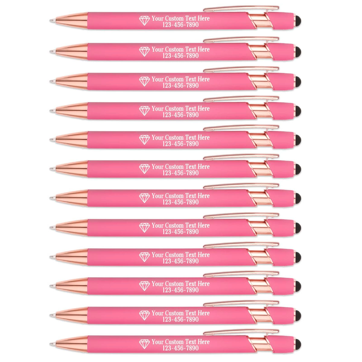 NGTSFLY 12 pcs Personalized Pens with Name or Logo Black Ink Custom Ballpoint Pen with Free
