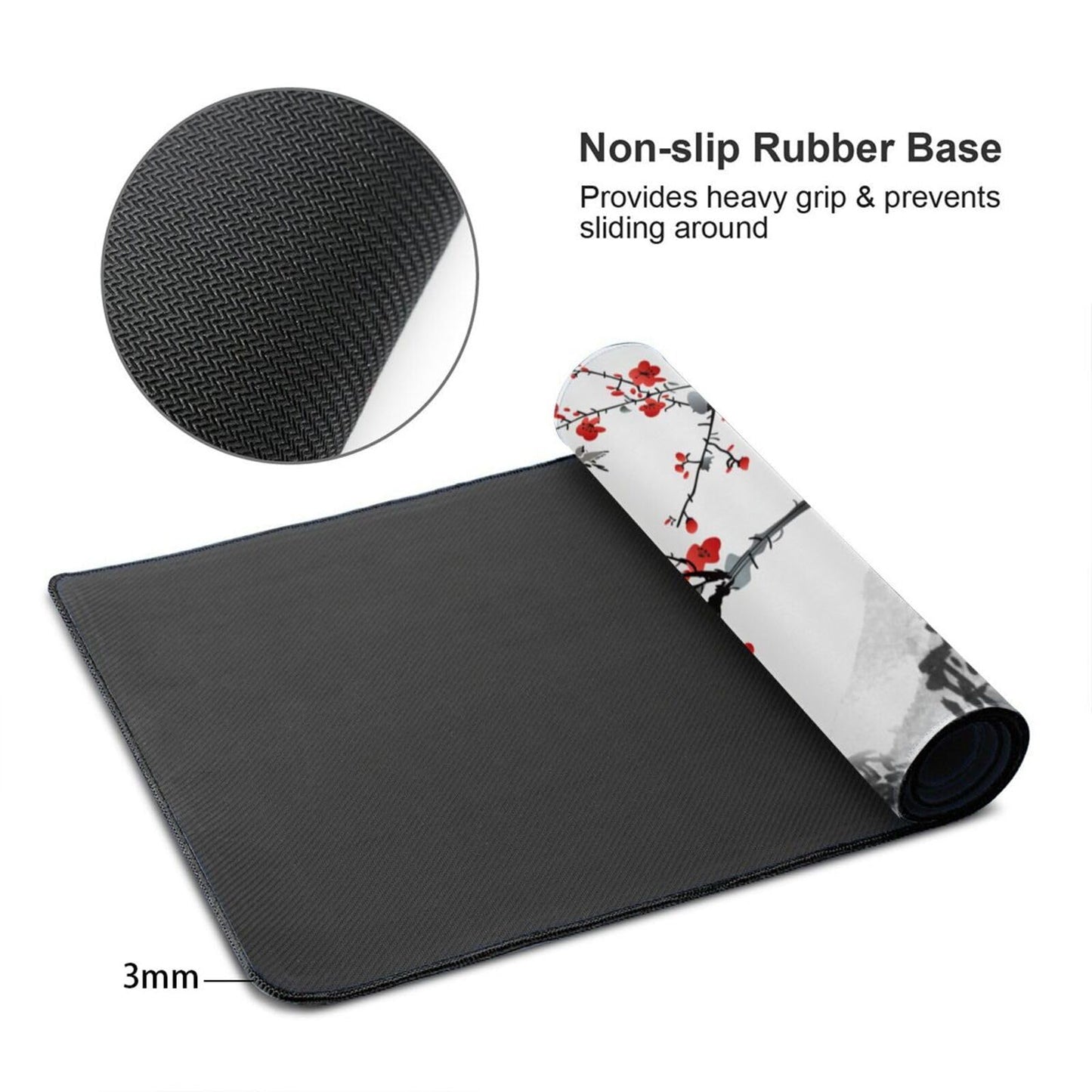 48x24 Inch Extended Gaming Mouse Pad, Japanese Cherry Blossom Desk Mat