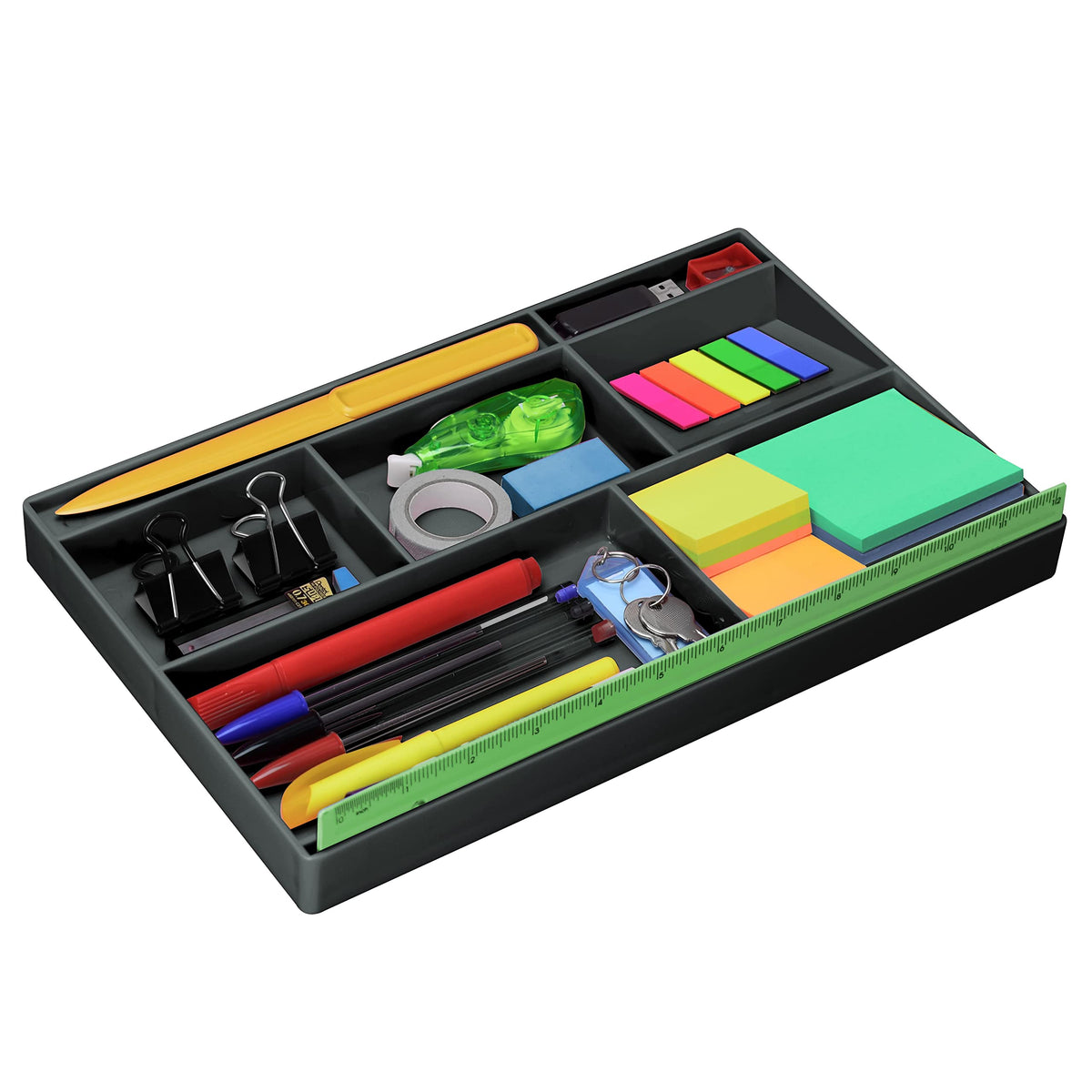 Acrimet Desk Drawer Organizer Tray with 8 compartments Bin Multi-Purpose for Desk Supplies and