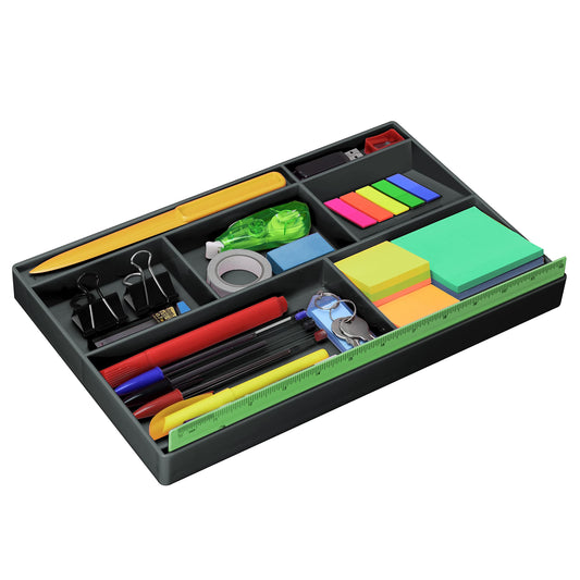 Acrimet Desk Drawer Organizer Tray with 8 compartments Bin Multi-Purpose for Desk Supplies and