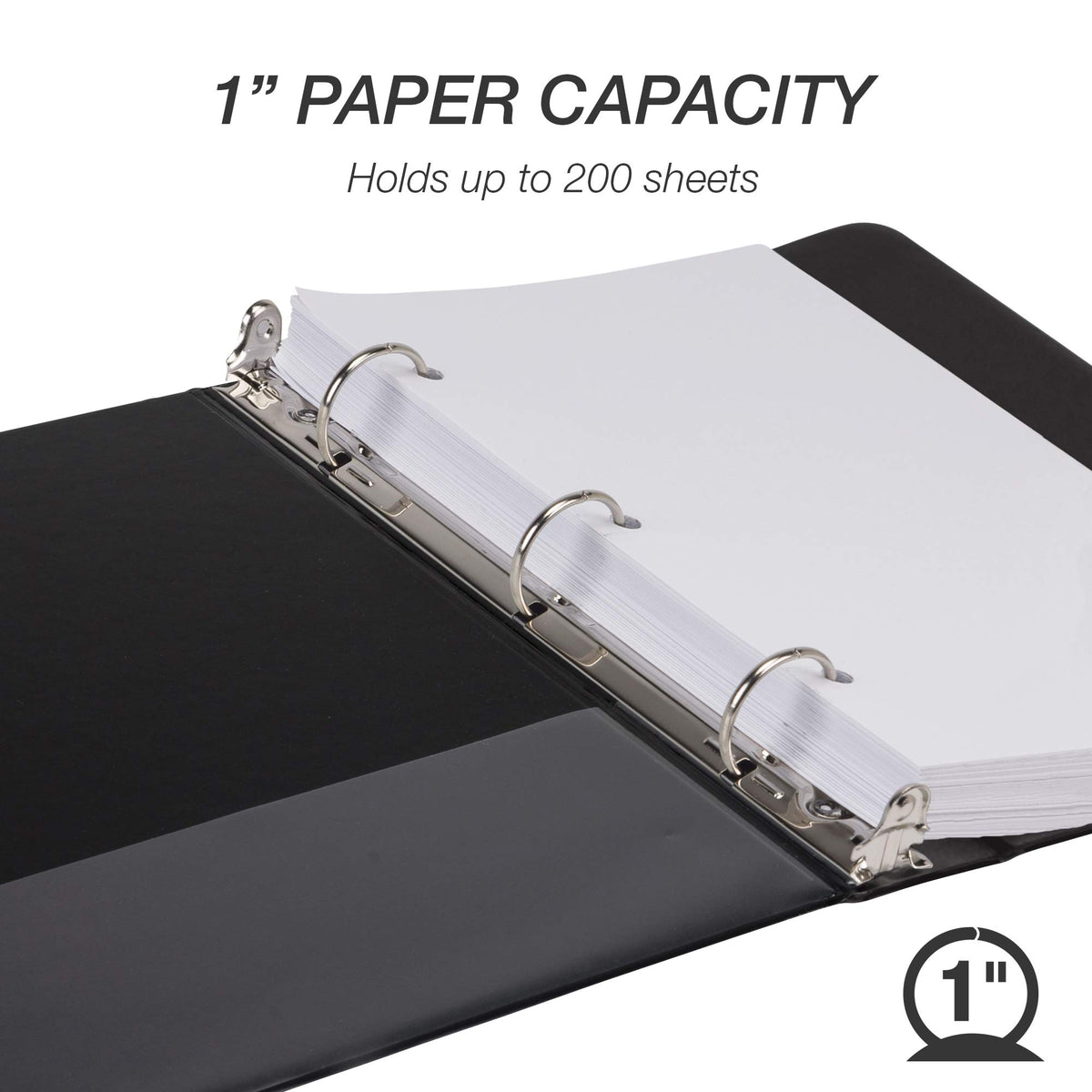 Samsill Economy 1 Inch Mini 3 Ring Binder, Round Ring Binder, Holds 5.5 x 8.5 Inch Documents, 1"