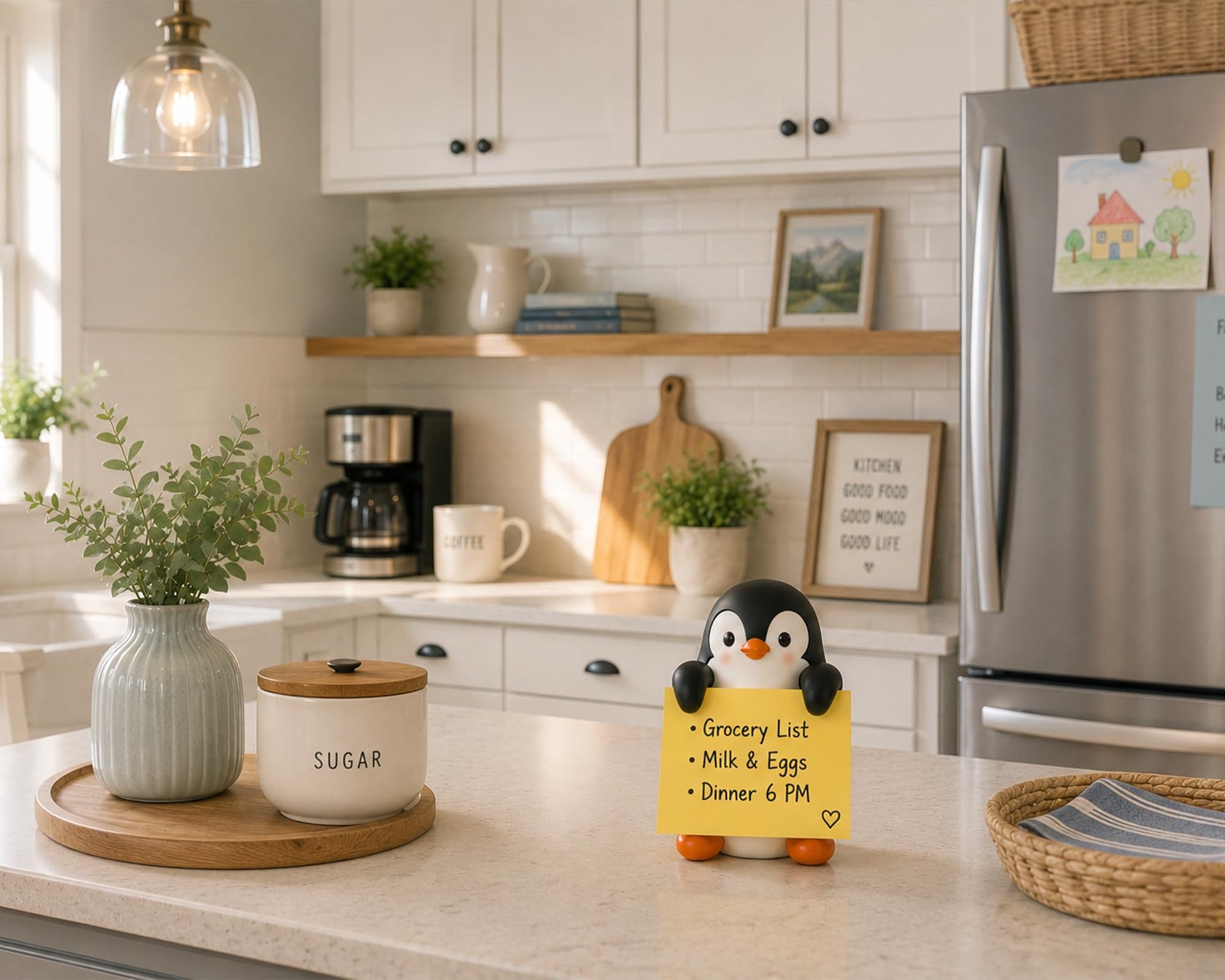 HORTIX Penguin Pop-Up Sticky Note Dispenser for 3 x 3 in Notes
