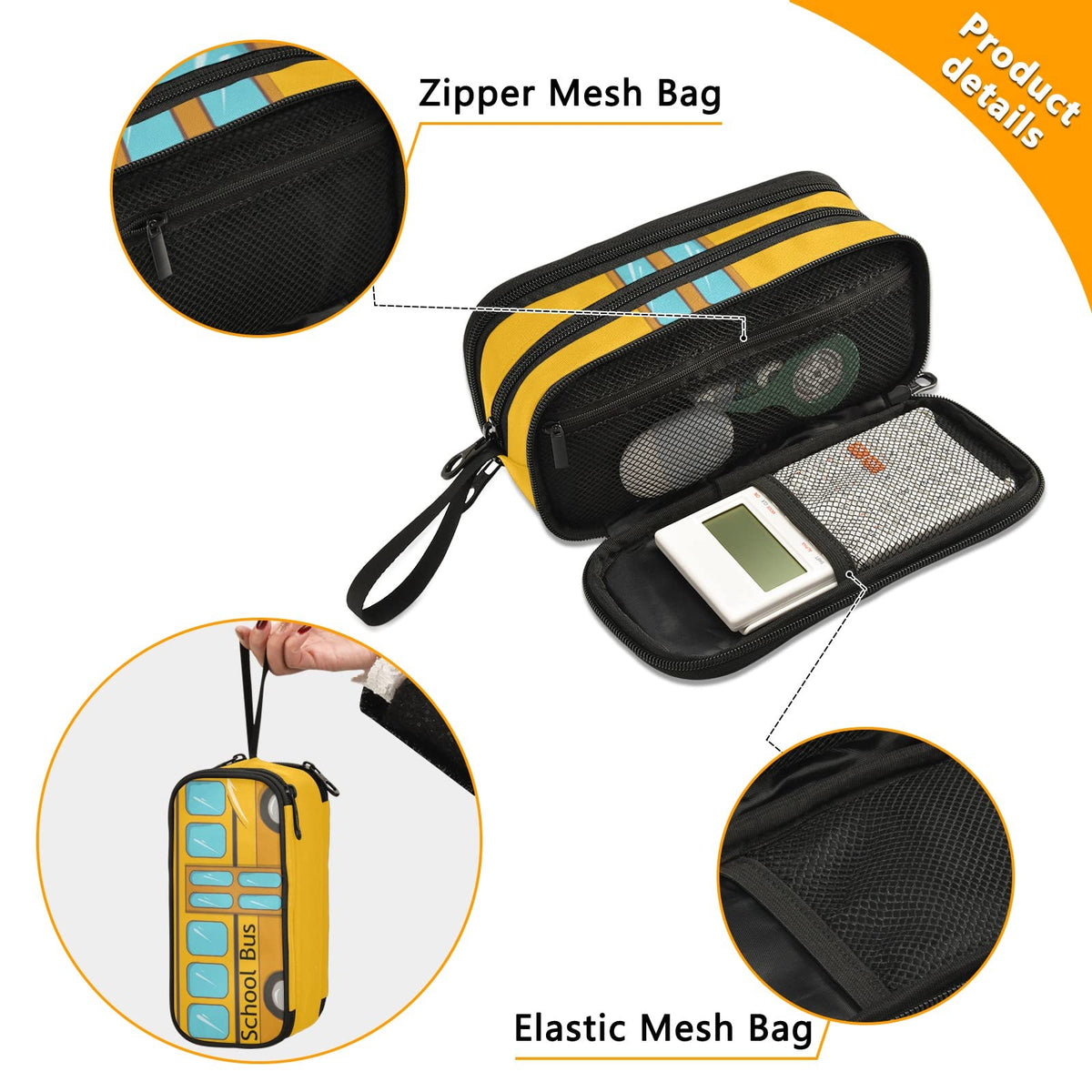 XUWU Bus Car Large Capacity Pencil Case Pencil Pouch Pen Box