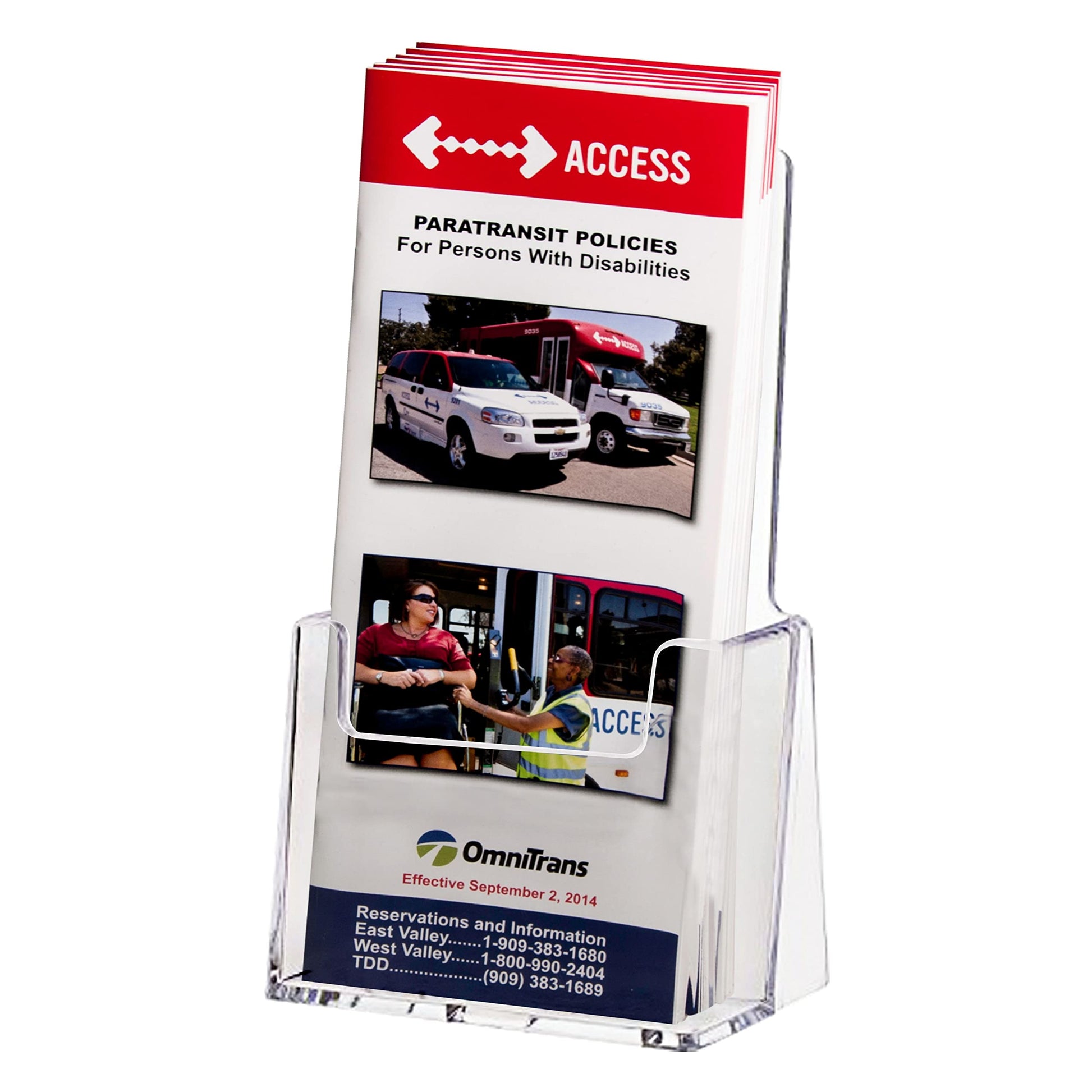 Clear-Ad - Acrylic Trifold Brochure Holder - Rack Card Display - Pamphlet Stand - LHF-S100 (Pack of