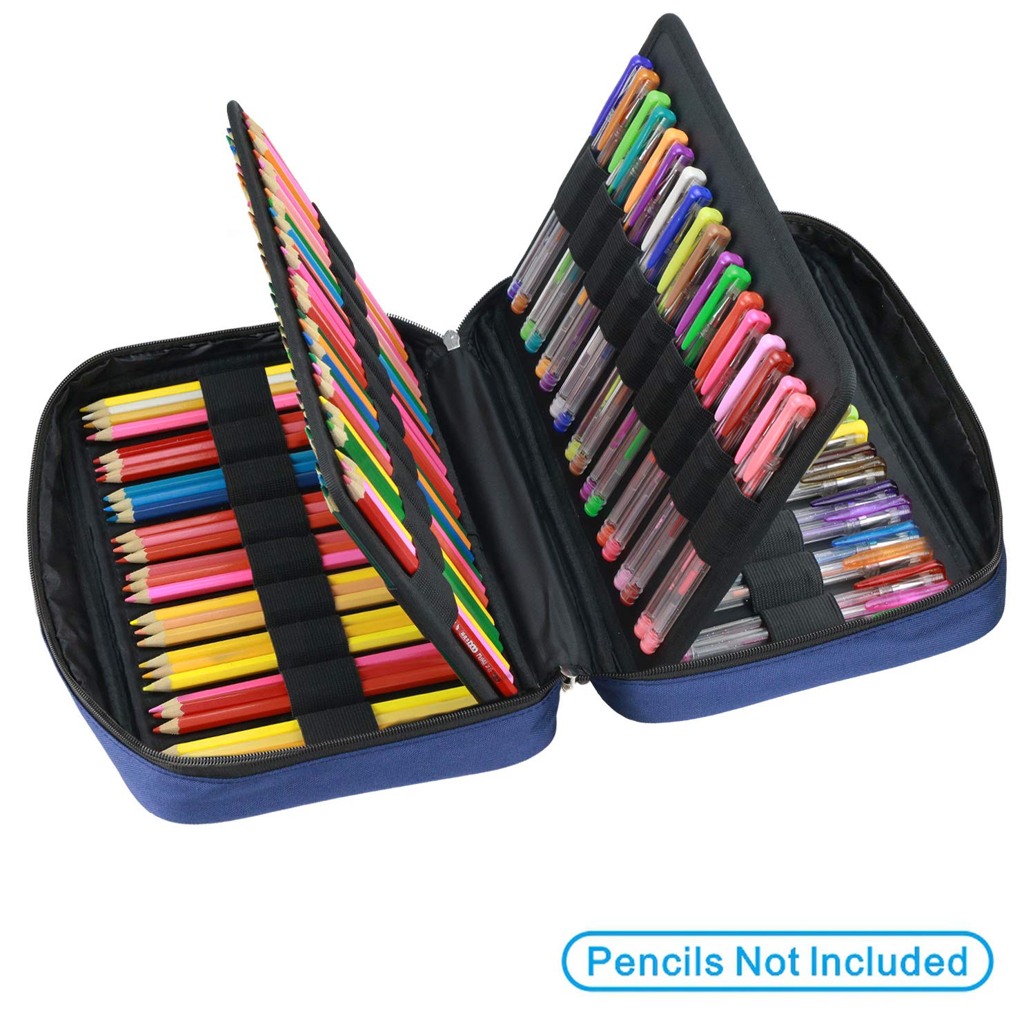 YOUSHARES 166 Slots Colored Pencil Case, 110 Slots Gel Pens fo Coloring Case Organizer, Handy