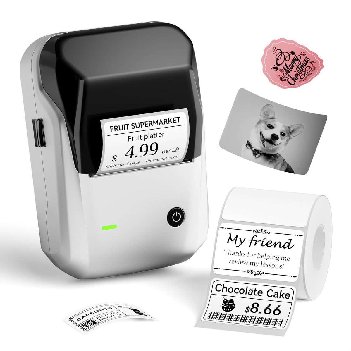 NIIMBOT B1 Label Maker,2 Inch Bluetooth Thermal Label Printer, Silver