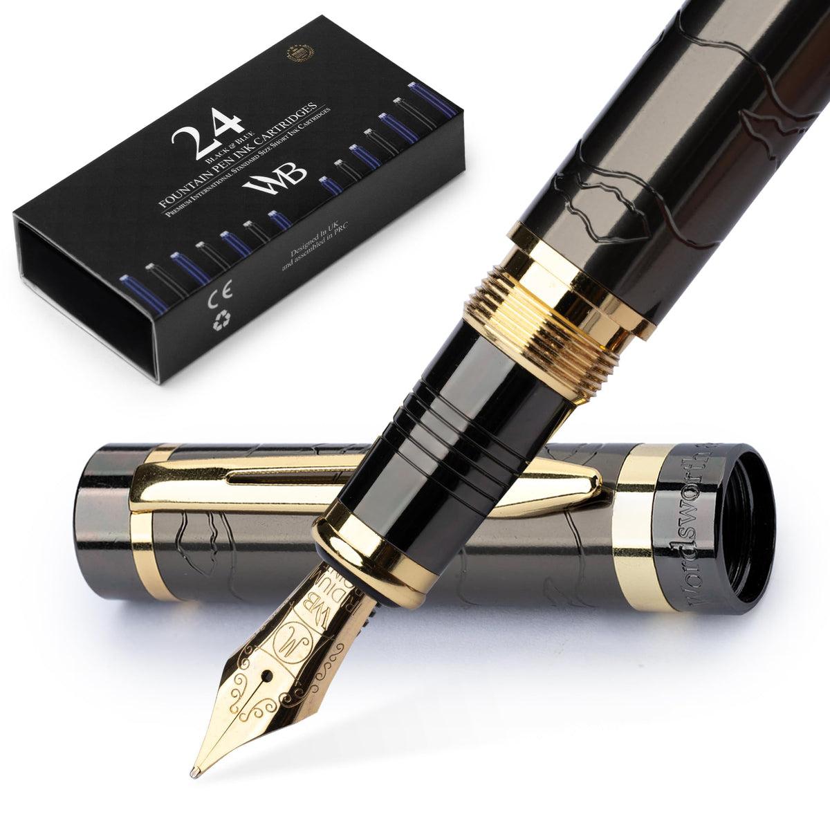 Wordsworth & Black Primori Luxury Fountain Pen Set for Writing, Medium Nib