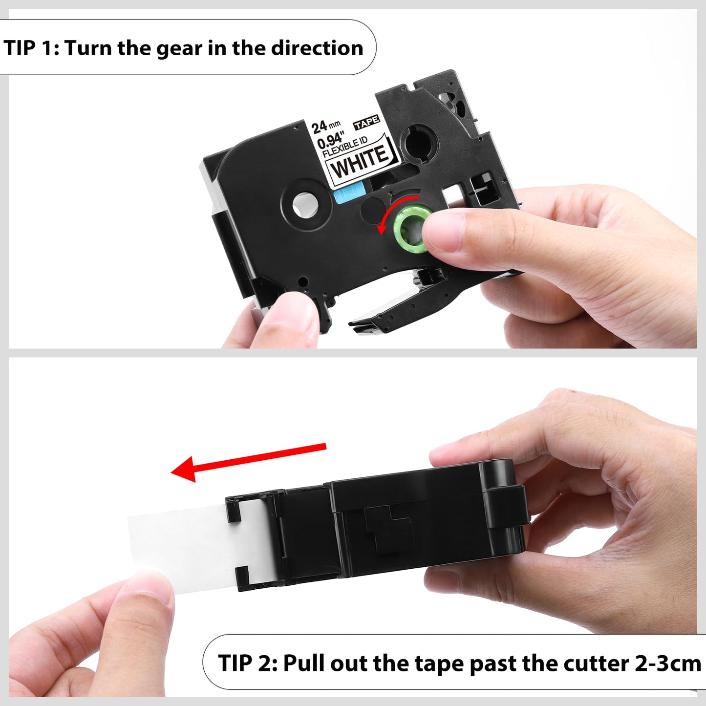 Label KINGDOM TZe-FX251 1" Flexible-ID Tape Compatible with Brother Ptouch